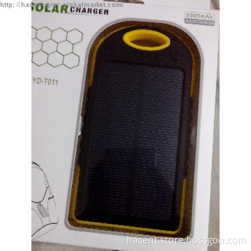 5000mah solar power bank with dual usb and super slim design